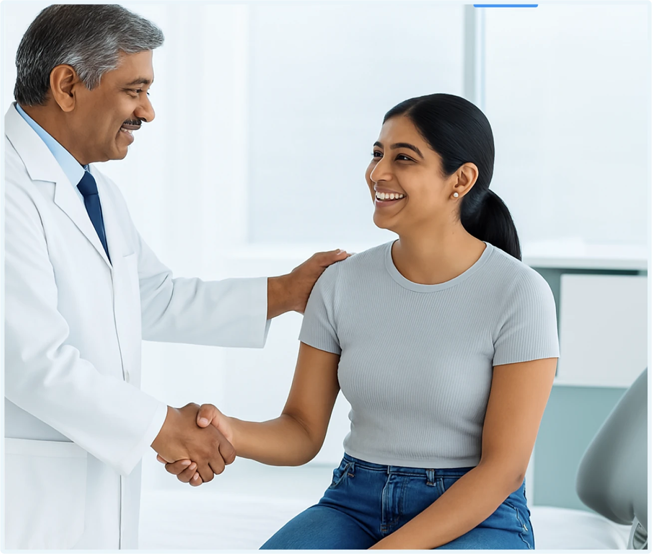 Doctor with patient
