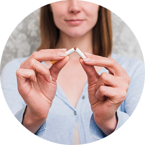 Woman holding retainer case