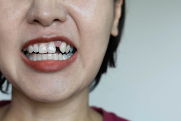 Man holding cheek in pain