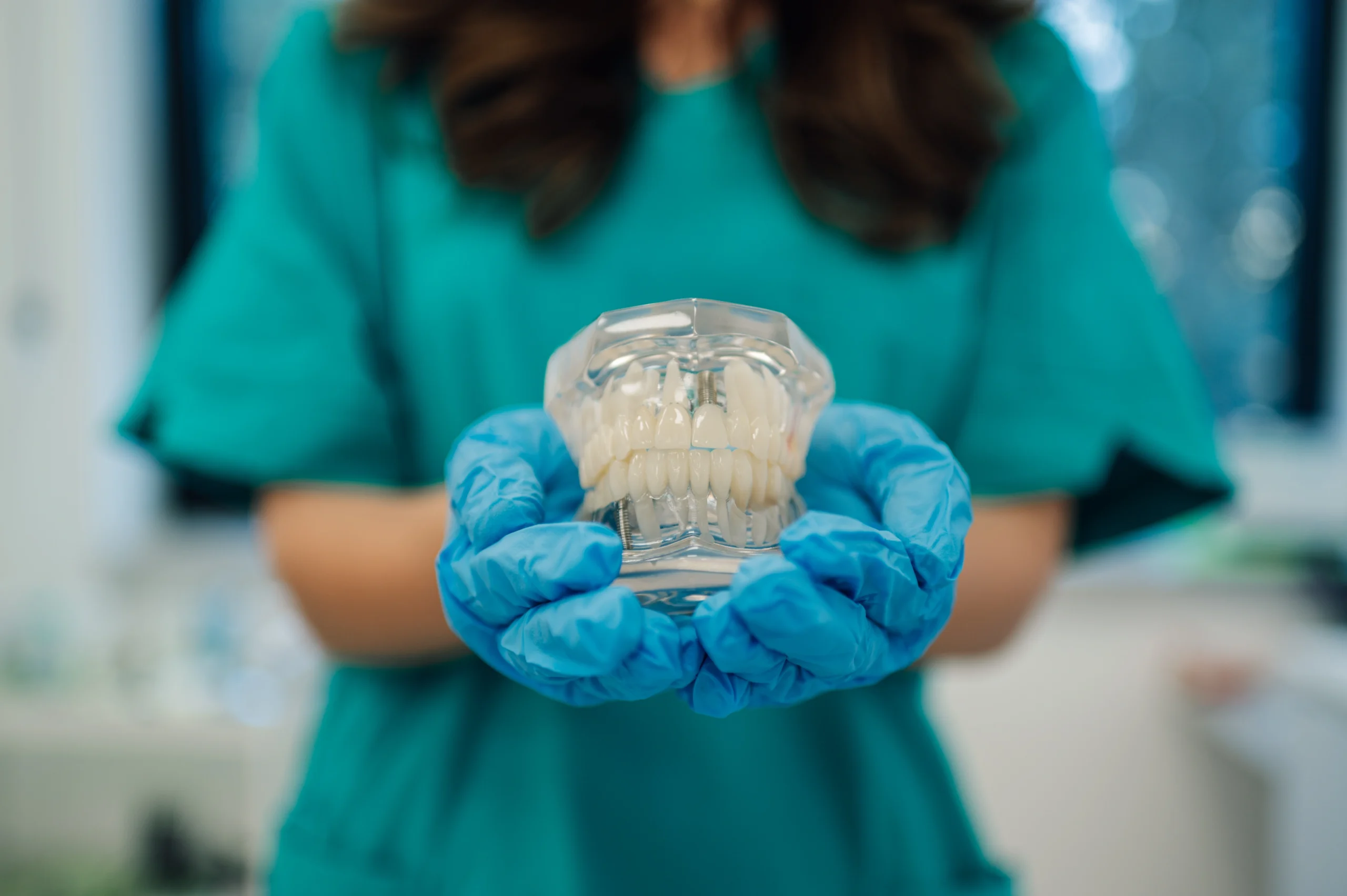 Pediatric dentist with child