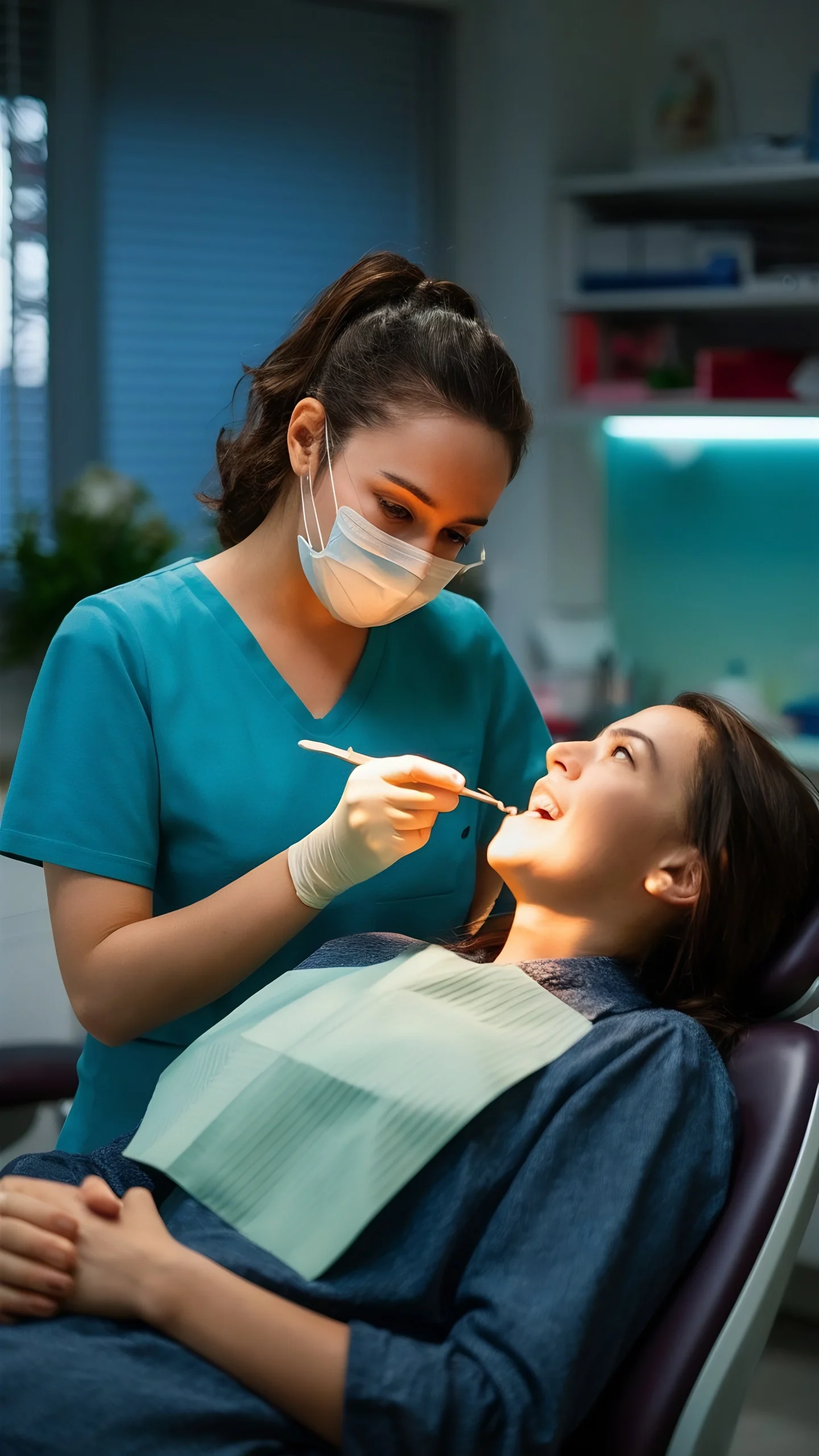 Woman holding retainer case