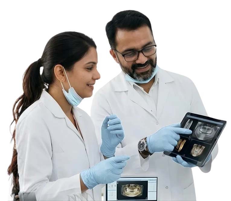 Dentists discussing treatment